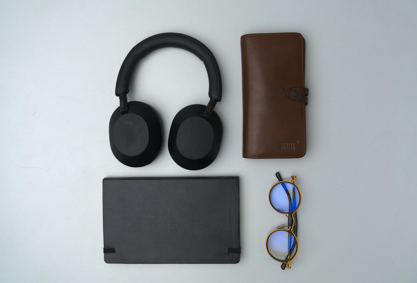 Everyday carry tech accessories flat lay